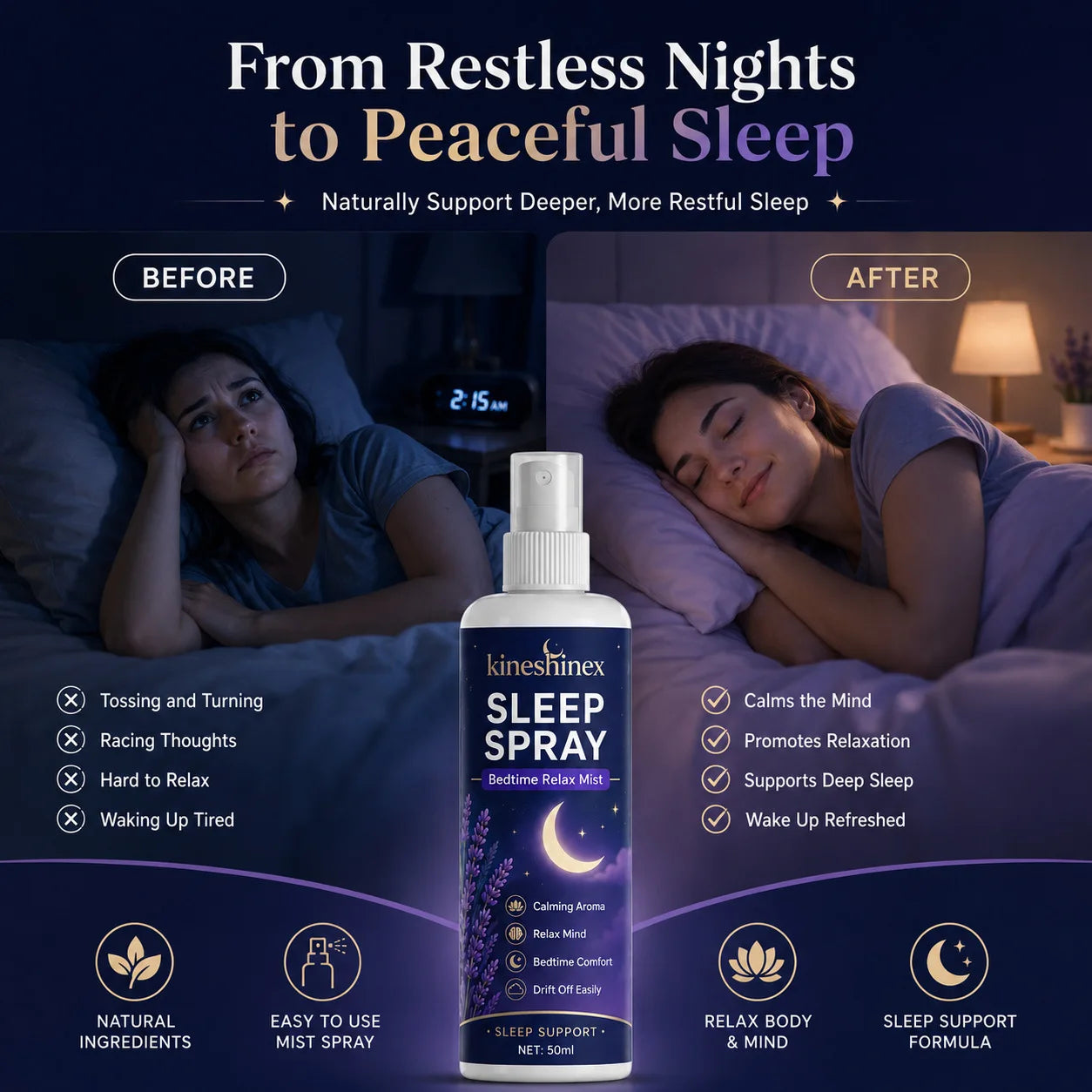 Spray Apaisant Sommeil – Brume Relaxante pour Nuits Sereines