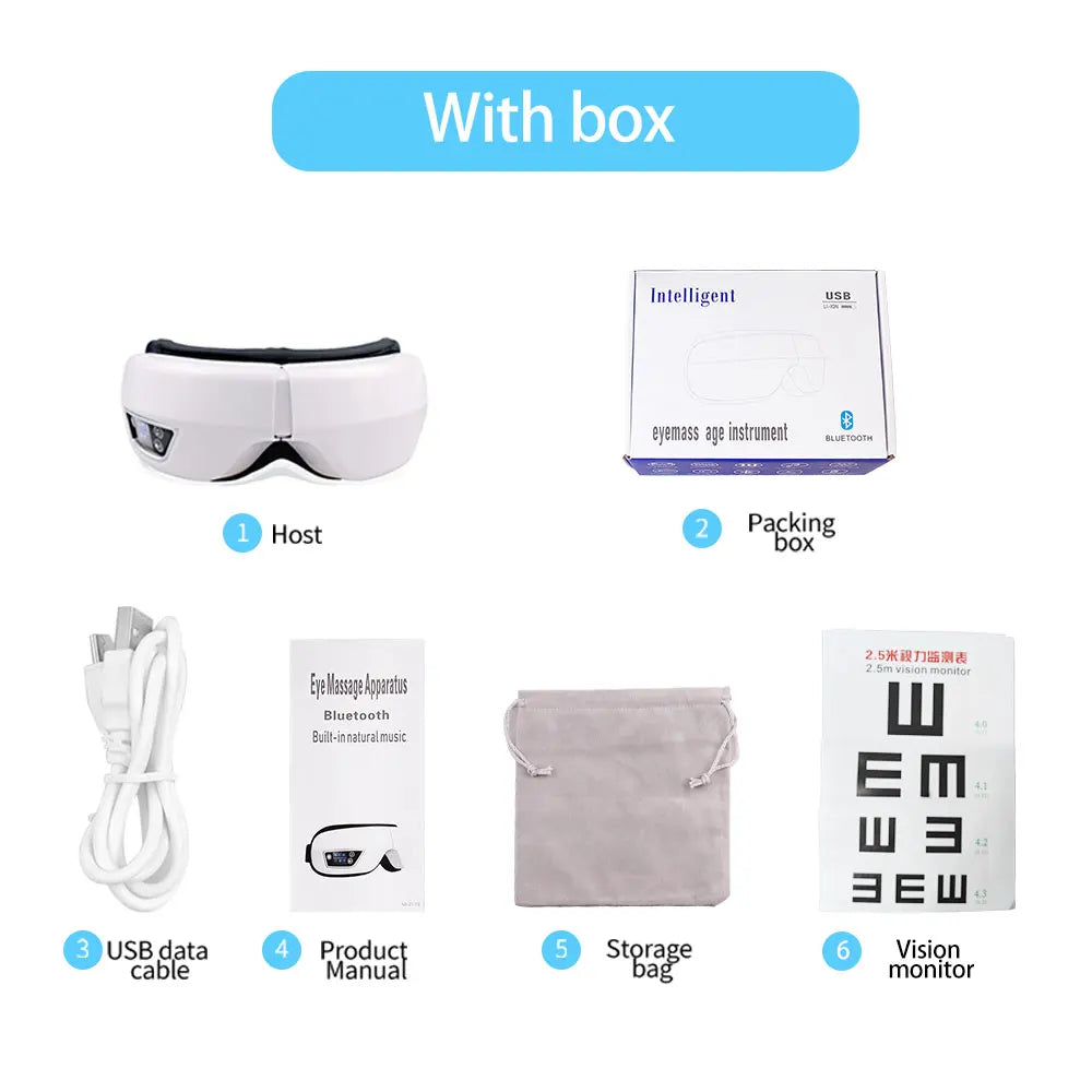 Masseur Oculaire Intelligent — Airbag, Bluetooth & Musique Relaxante