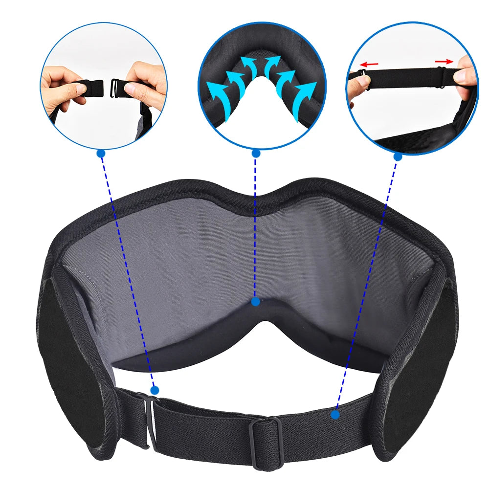 Masque de Sommeil Bluetooth - Occultant & Rafraîchissant