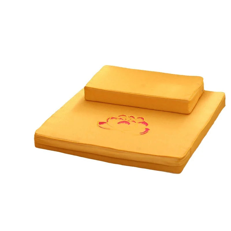 Coussin de Méditation Zafu en Lin Épais — Housse Amovible & Lavable, Yoga & Prière