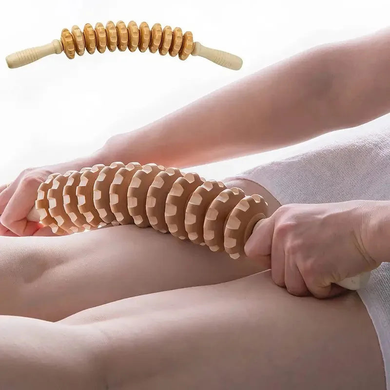 Rouleau Masseur Fascia en Bois - Manuel Anti-Tensions