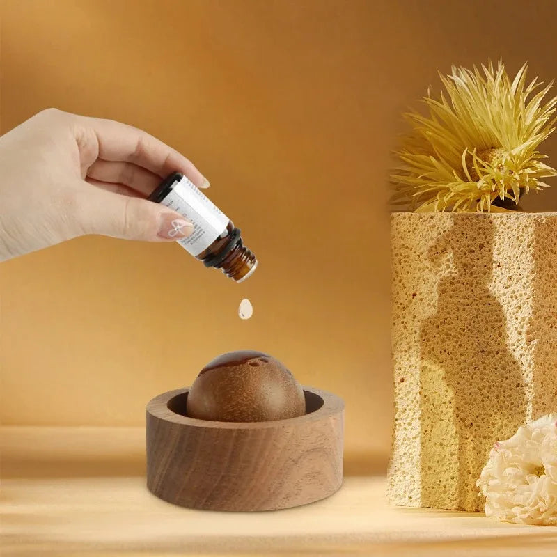 Diffuseur d'Huiles Essentielles en Bois de Noyer — Déco Zen Maison & Bureau