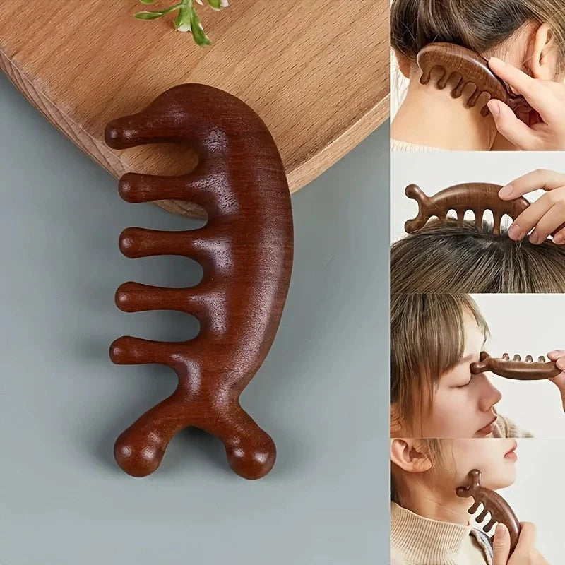 Peigne Gua Sha à Grandes Dents – Massage du Cuir Chevelu, Visage & Corps