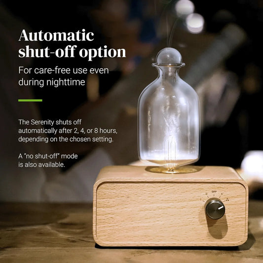 Diffuseur à Nébulisation Bois & Verre — Huiles Essentielles sans Eau, Rechargeable