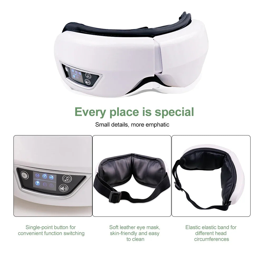 Masseur Oculaire Intelligent Pliable – Airbag Vibrant & Bluetooth