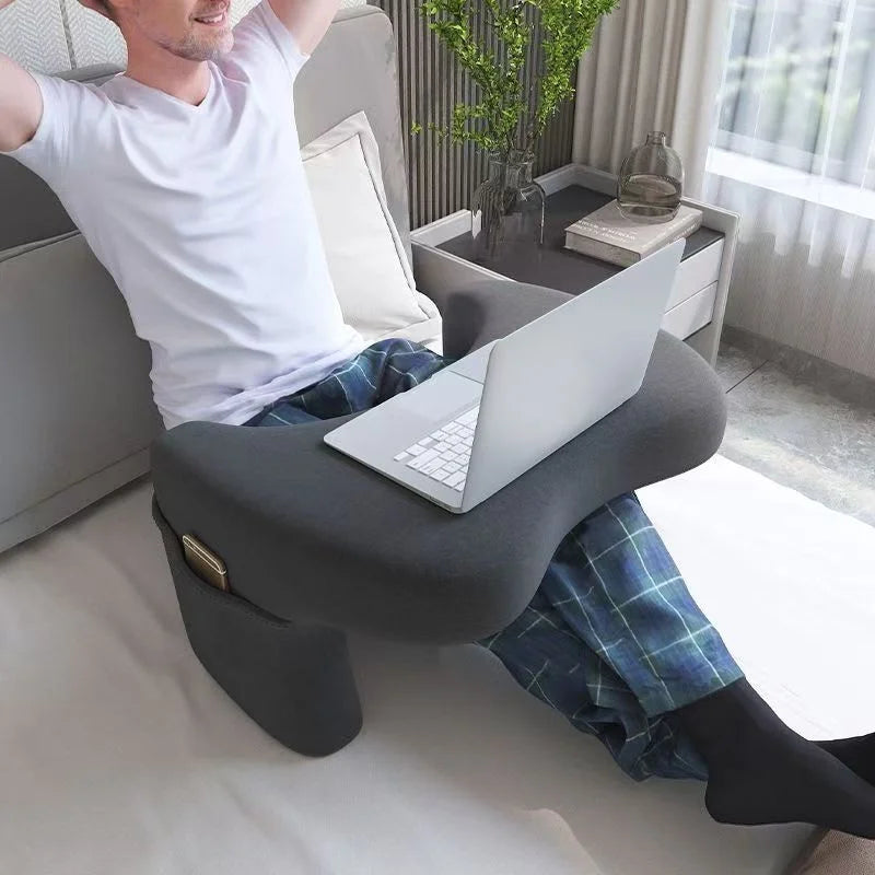 Oreiller en Mousse à Mémoire de Forme pour Lit, Lecture, Jeux Vidéo et Bureau - Soutien Ergonomique, Portable, Hauteur Réglable, Anti-Ronflement
