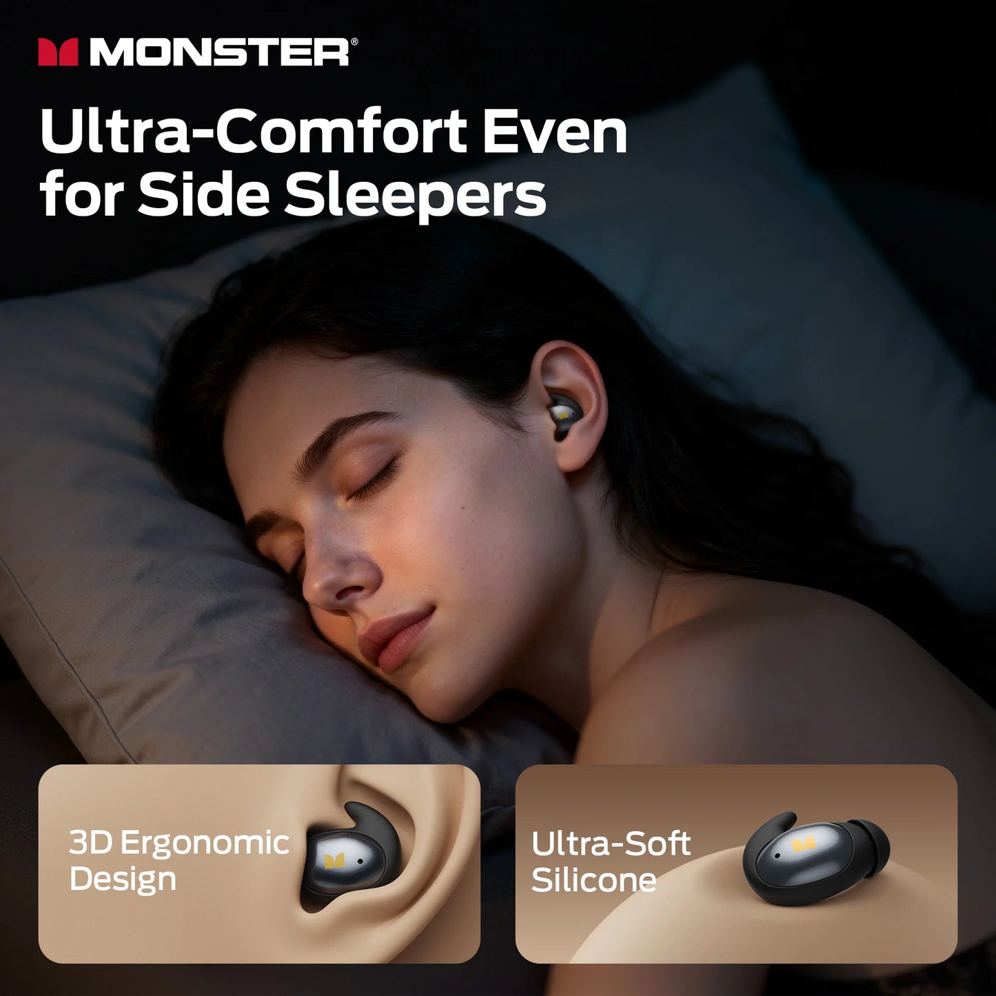 Écouteurs Monster Mini Intra-Auriculaires - Sommeil Latéral