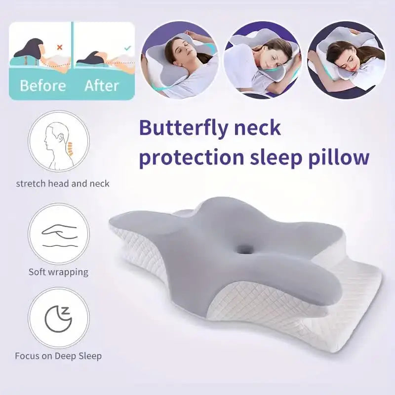 Oreiller Cervical Ergonomique en Mousse à Mémoire de Forme - Le Soutien Que Votre Nuque Attendait