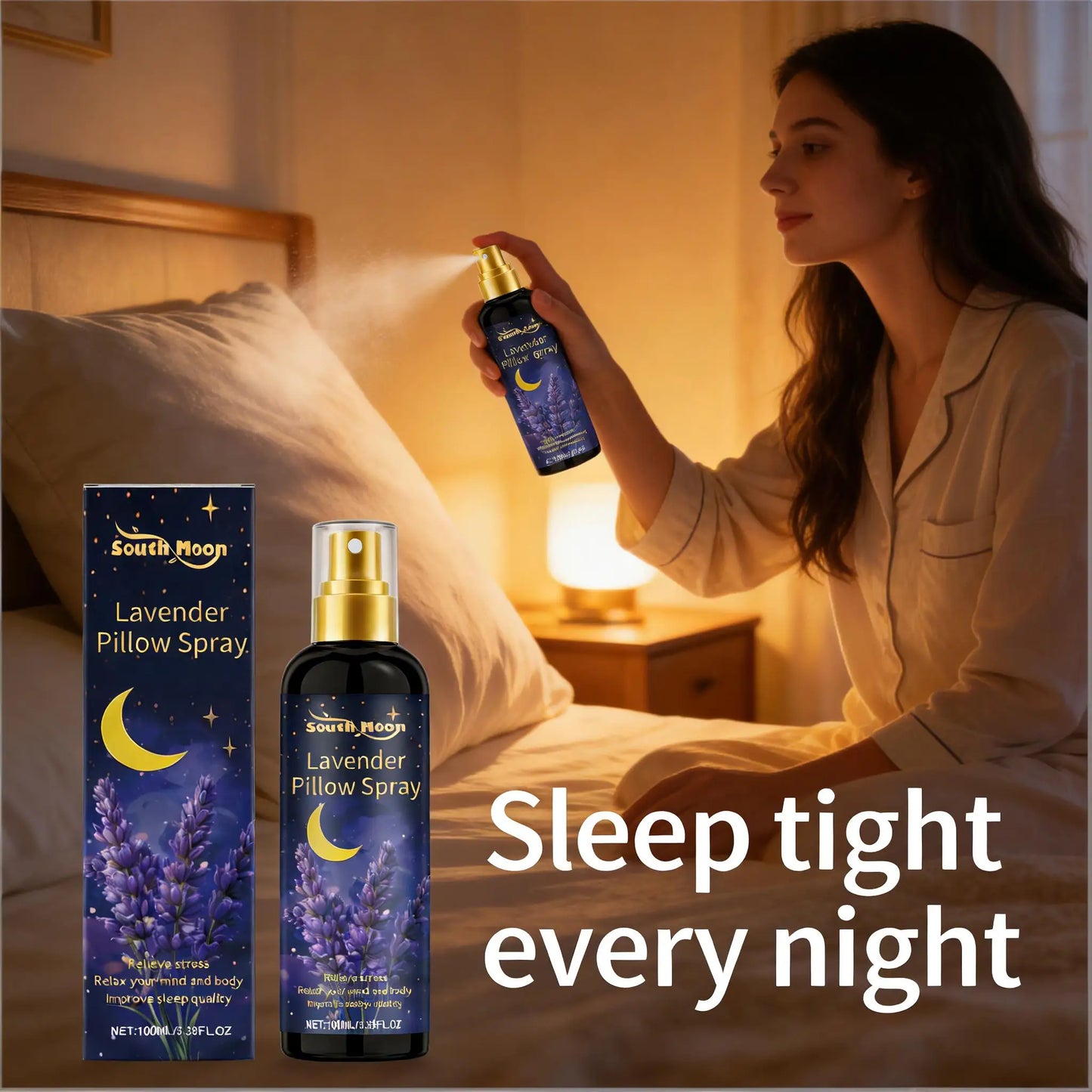 Spray Sommeil à la Lavande — Brume d'Oreiller Anti-Anxiété