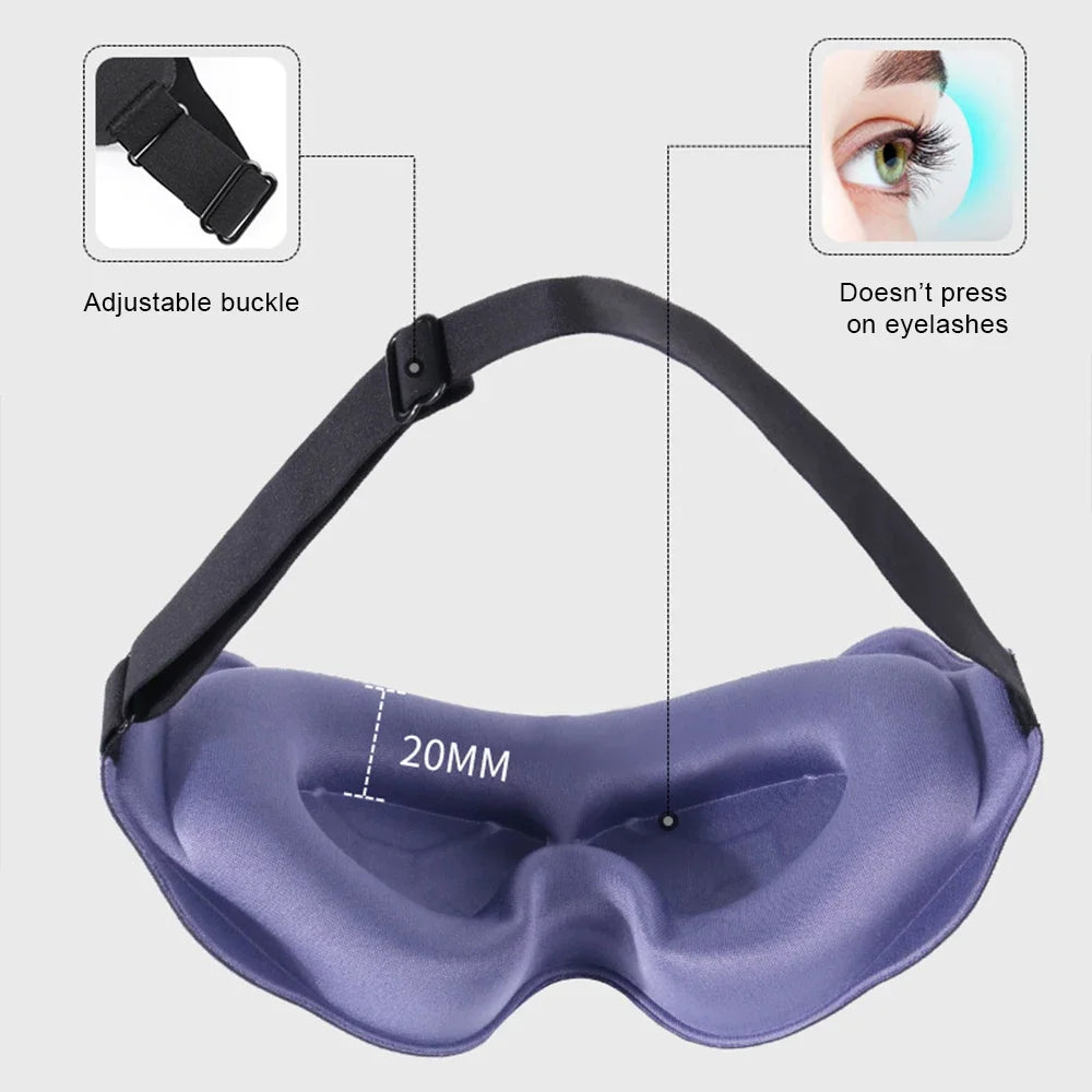 Masque de Sommeil 3D Rembourré — Occultation Totale, Confort Absolu