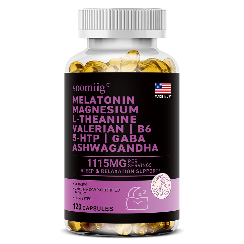 Complexe Sommeil 12-en-1 à la Mélatonine 5mg – Végan & Non-OGM