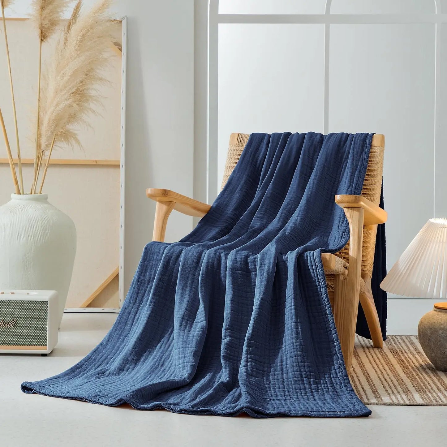 Couverture en Mousseline 100% Coton, 6 Couches Légères pour Lit, Gaze Prélavée et Respirante