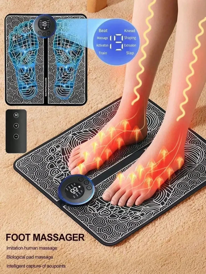 Tapis de Massage des Pieds EMS Rechargeable – Circulation & Détente