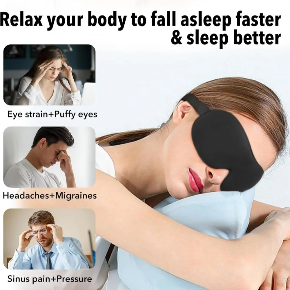 Masque de Sommeil 3D Occultant – Mousse Douce & Obscurité Totale pour Voyage