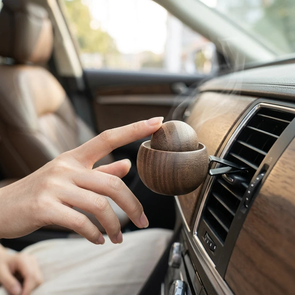 Diffuseur de Parfum en Bois – Mini Diffuseur Naturel Voiture & Maison