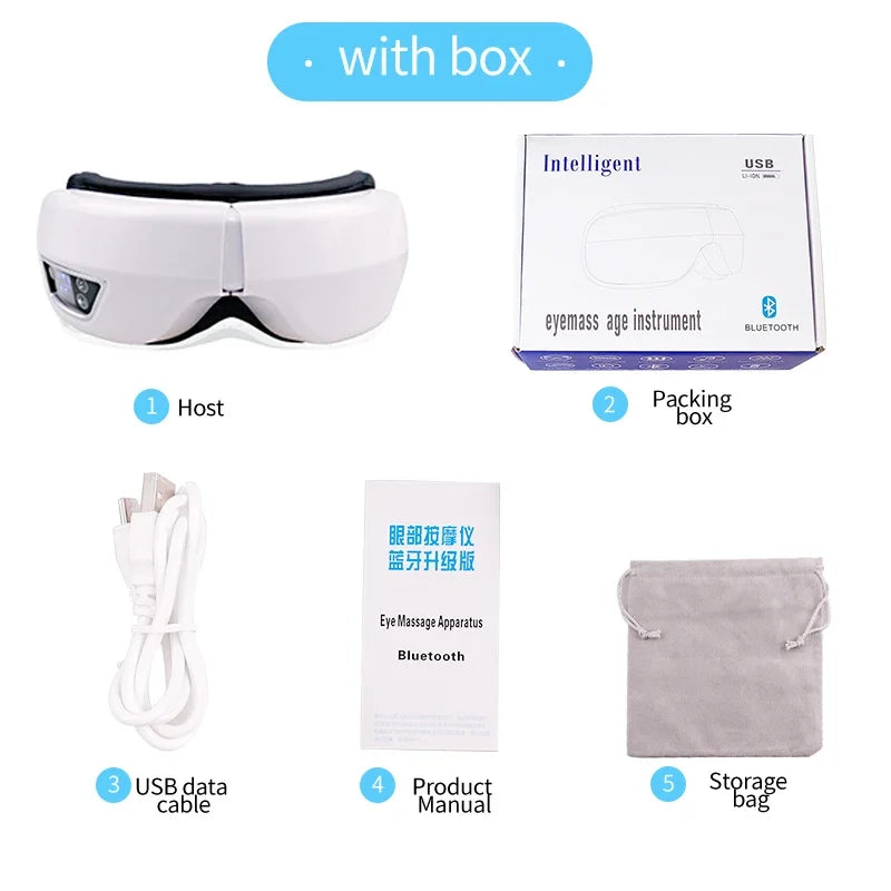 Masseur Oculaire Intelligent Pliable – Airbag Vibrant & Bluetooth