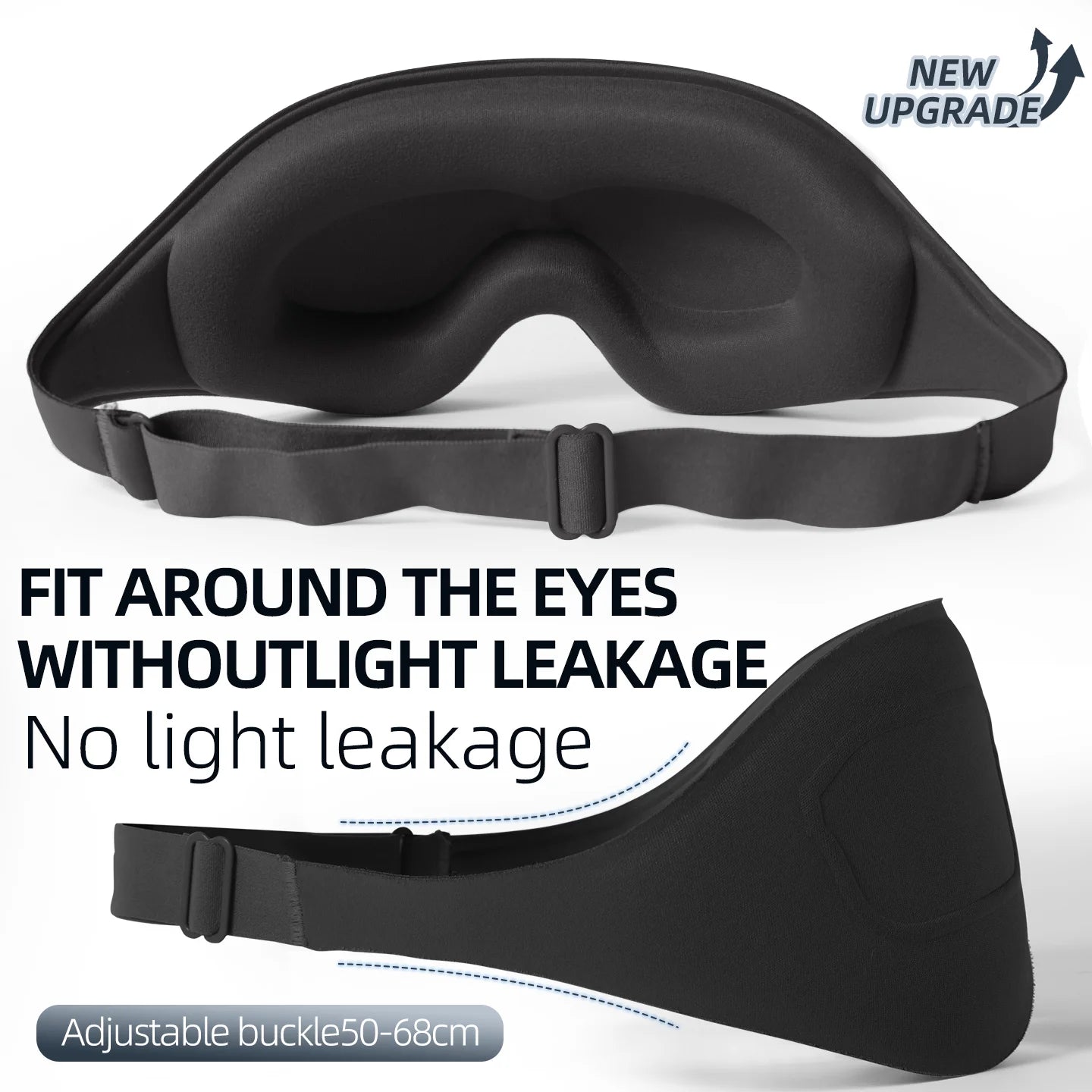 Masque de Nuit 3D Confort Voyage — Occultation Totale, Bande Ajustable