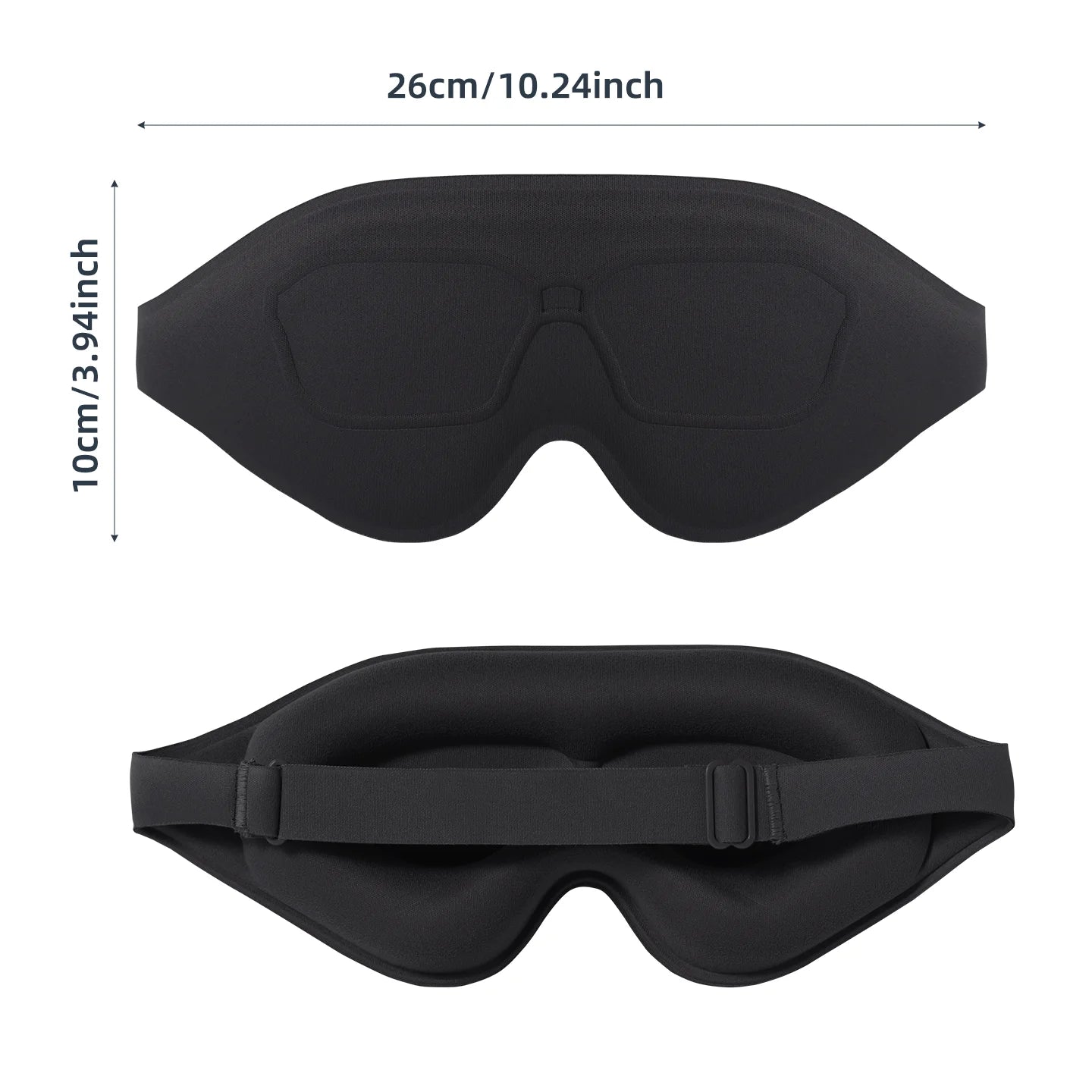 Masque de Nuit 3D Confort Voyage — Occultation Totale, Bande Ajustable