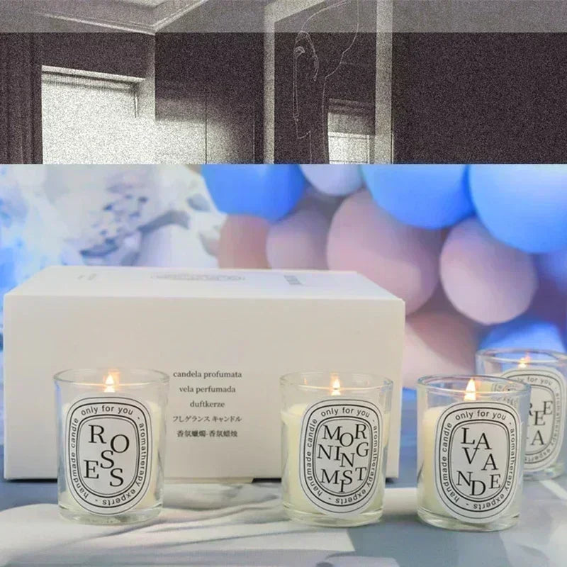 Bougie d'Aromathérapie Romantique en Pot Transparent – Idéal Cadeau & Mariage