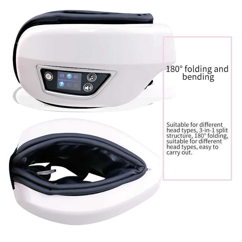 Masseur Oculaire Électrique Pliable — Airbag, Vibrations & Musique Bluetooth