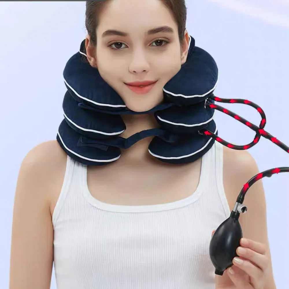 Attelle Cervicale Gonflable – Traction Douce pour Nuque & Prévention des Douleurs