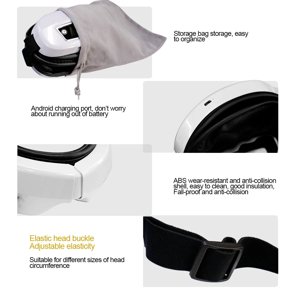 Masseur Oculaire Intelligent — Airbag, Bluetooth & Musique Relaxante