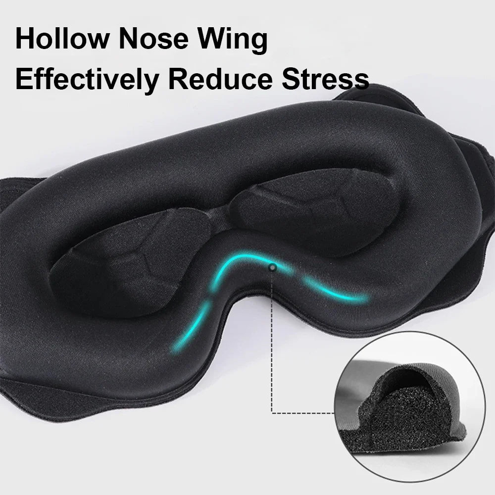 Masque de Sommeil 3D Rembourré — Occultation Totale, Confort Absolu